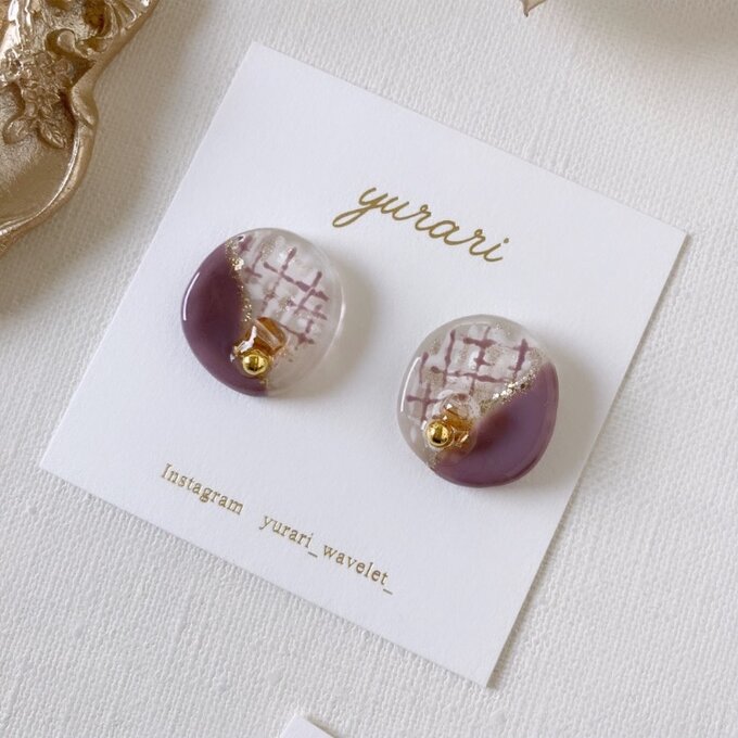 No 445 レジン ハンドメイド ピアス ハンドメイドアクセサリー